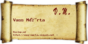 Vass Márta névjegykártya