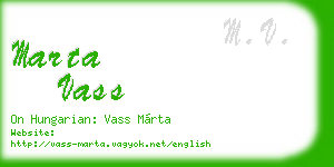 marta vass business card