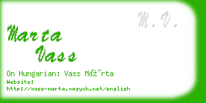 marta vass business card